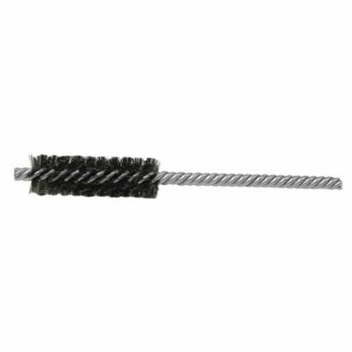 Weiler® 21119 Power Tube Brush, 5/8 in Dia x 2 in L, 5 in OAL, 0.008 in Dia Filament/Wire, Stainless Steel Fill
